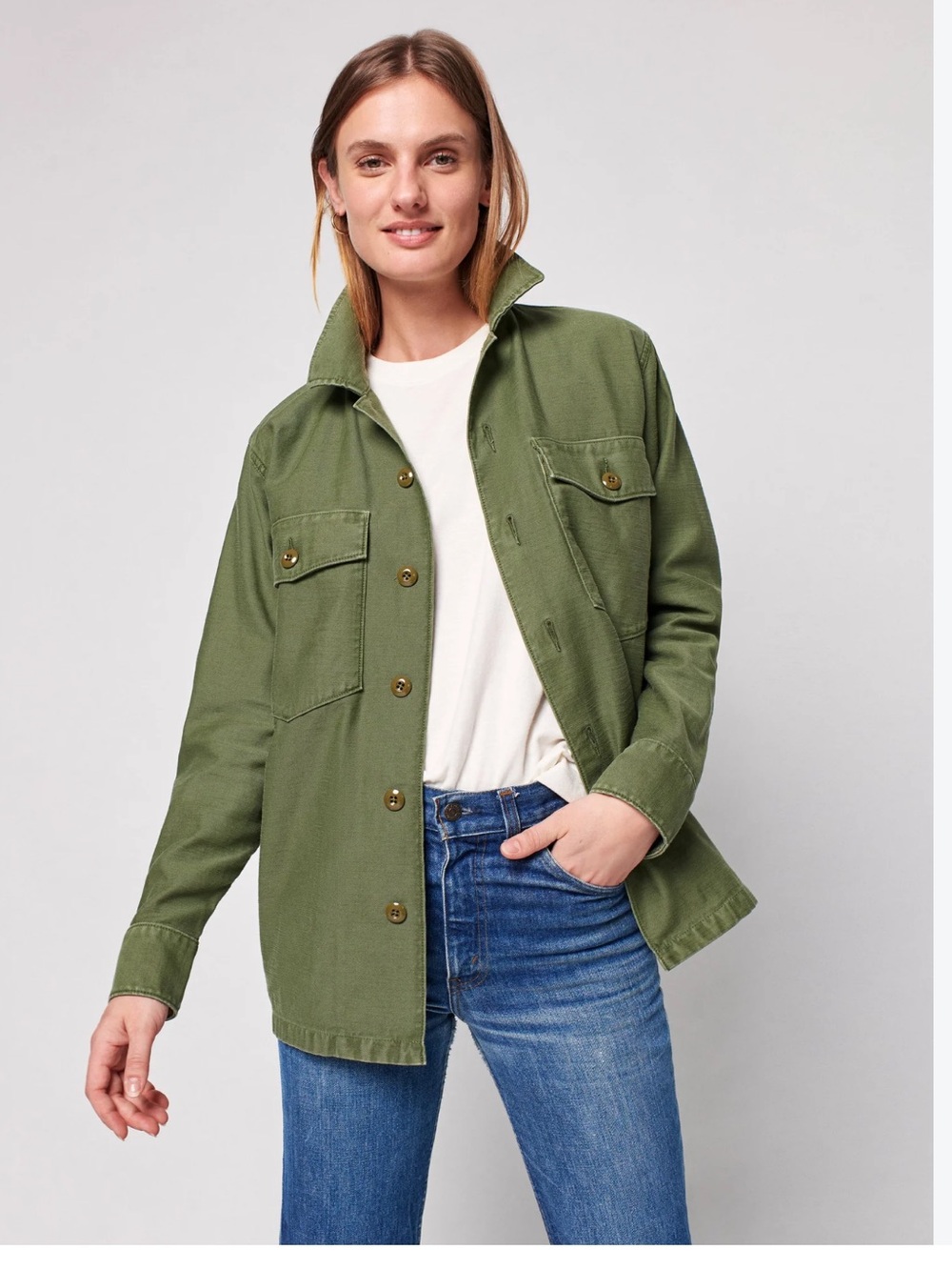 Faherty Savannah Cotton Utility Barn Jacket Green Sz S